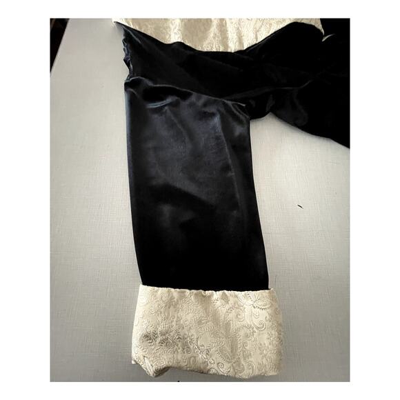 Natori Private Luxuries Sz L Velvet Robe Black Silk Maxi Luxury Elegant Glam - Picture 10 of 16